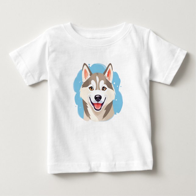 Camiseta Para Bebê Cachorro Siberiano Cachorro Cachorro roucos Engraç (Frente)