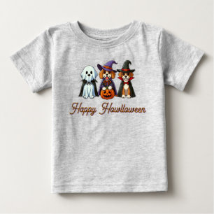 Camiseta Para Bebê Cachorros bonitos como fantasma, bruxa e vampiro