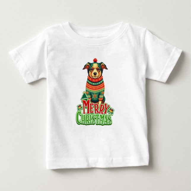 Camiseta Para Bebê Cachorros de Férias Adoráveis (Frente)