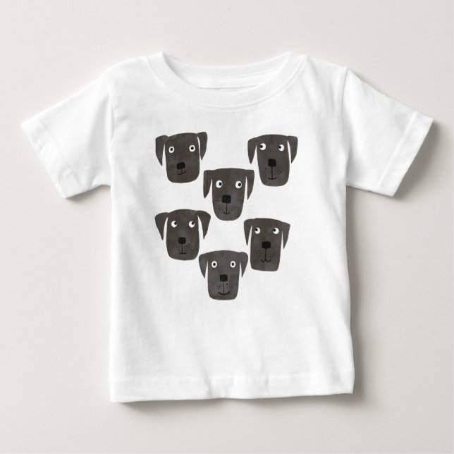Camiseta Para Bebê Cachorros de varejo do Labrador Negro (Frente)