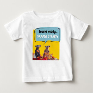 Camiseta Para Bebê Cachorros Prontos, Drama Firme