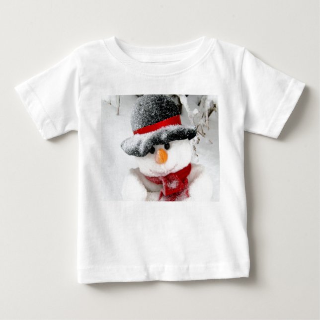 Camiseta Para Bebê Caçoa o Tshirt do boneco de neve (Frente)