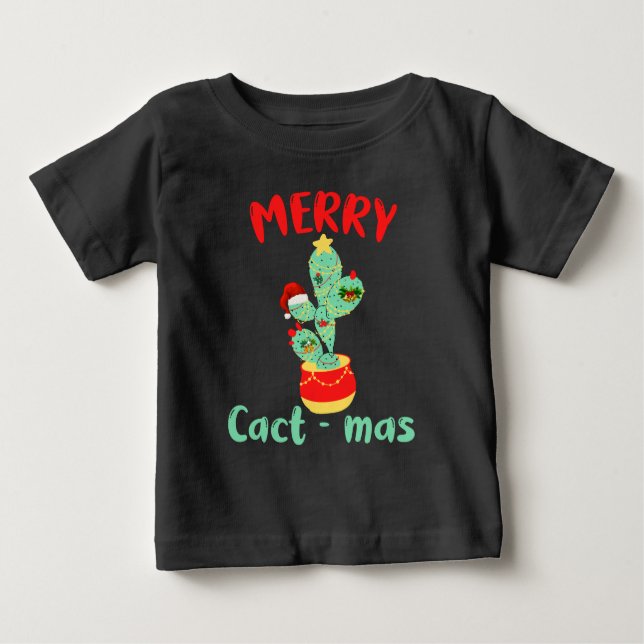 CAMISETA PARA BEBÊ CACTMAS DE FELIZ FUNNADA - DIVERSÃO DE NATAL CACTU (Frente)
