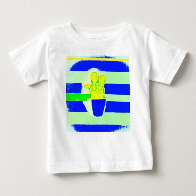 Camiseta Para Bebê Cacto colorido (Frente)