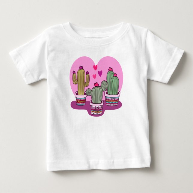 Camiseta Para Bebê cacto fofo (Frente)