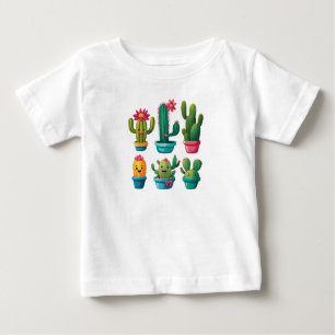 Camiseta Para Bebê Cactus Cute