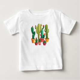 Camiseta Para Bebê Cactus Cute