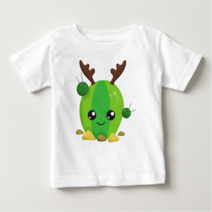 Camiseta Para Bebê Cactus de Natal, Cactus Bonitos, Antlers, Feriado