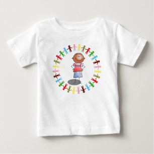 CAMISETA PARA BEBÊ CADEIA DE PAPEL E GAROTO DO MUNDO UNIDO COLORIDO