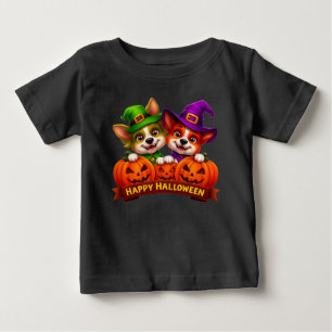 Camiseta Para Bebê Cães Adoráveis com Fantasias de Halloween