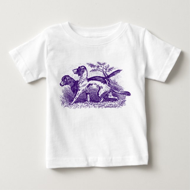 Camiseta Para Bebê Cães Antigos (Frente)