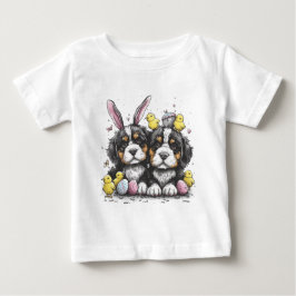 Camiseta Para Bebê Cães de Montanha Bernese páscoas
