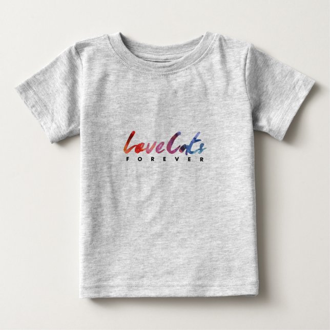 CAMISETA PARA BEBÊ CÃES GATOS PARA SEMPRE (Frente)