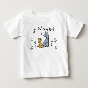 Camiseta Para Bebê Cães no jardim III você teve-me no Woof