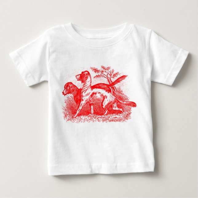 Camiseta Para Bebê Cães Vintage (Frente)
