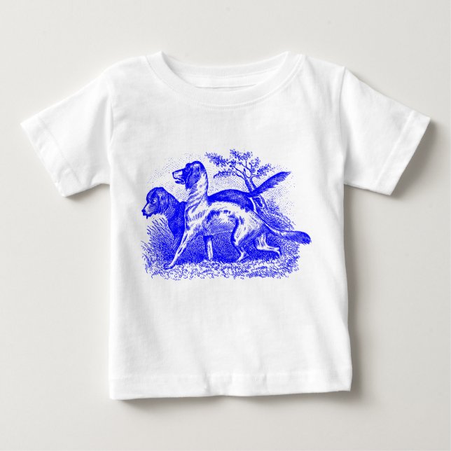 Camiseta Para Bebê Cães Vintage (Frente)