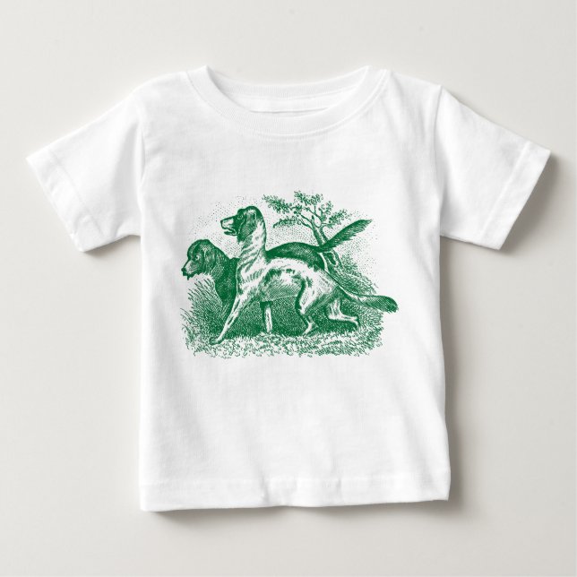 Camiseta Para Bebê Cães Vintage (Frente)