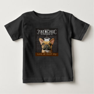 Camiseta Para Bebê Café Buldogue Francês