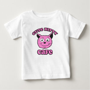 Camiseta Para Bebê Café Gatinho Fofo