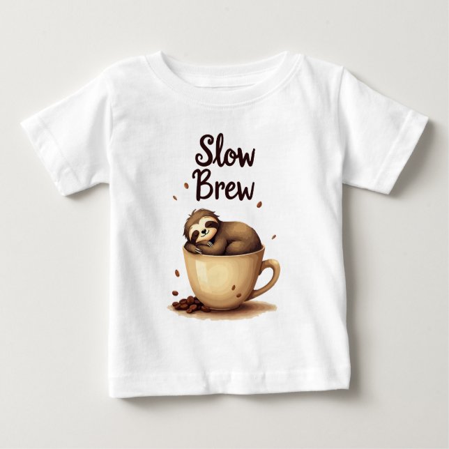 Camiseta Para Bebê Café Lento (Frente)