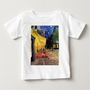Camiseta Para Bebê Café Terrace à noite por Vincent van Gogh