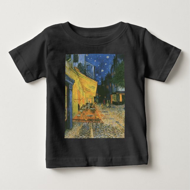 Camiseta Para Bebê Cafe Terrace - Vincent van Gogh (Frente)