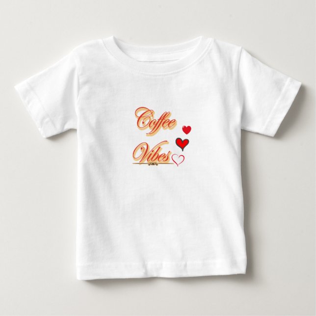 Camiseta Para Bebê "Café Vibes: Tranquilidade Textual" (Frente)