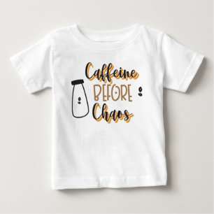 Camiseta Para Bebê Cafeína antes da confusão