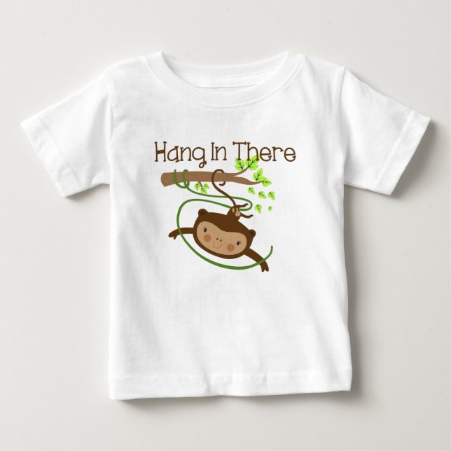Camiseta Para Bebê Cair do macaco dentro lá (Frente)