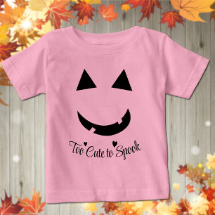 Camiseta Para Bebê Calça-de-abóbora-abóbora sorri Camisa-de-bebê