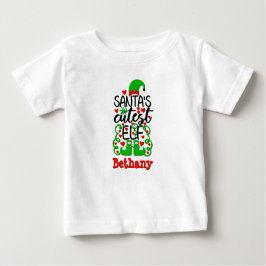 Camiseta Para Bebê Calçados de chapéus Elf de Papais noeis de Nome Ve