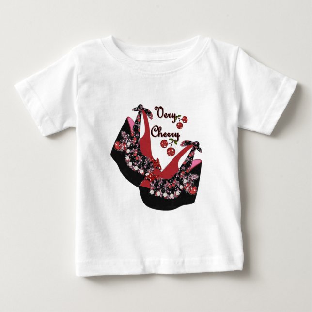 Camiseta Para Bebê CALÇADOS RAB Rockabilly Muito Cerejeiros (Frente)