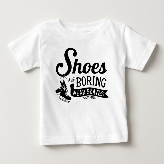 Camiseta Para Bebê Calçados São Chatos De Skates De Hóquei Vistas (Frente)