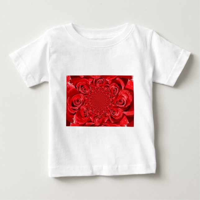 Camiseta Para Bebê Caleidoscópio Rosa vermelha: Arte Feliz dia de os  (Frente)