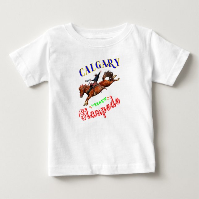 Camiseta Para Bebê Calgary Yeehaw Stampede (Frente)