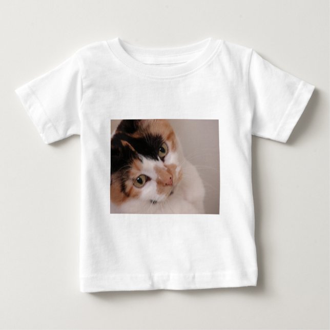 Camiseta Para Bebê Calico Cat (Frente)