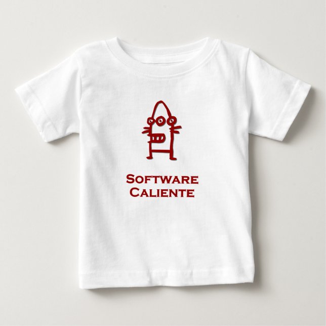 Camiseta Para Bebê Caliente do software de três olhos (Frente)