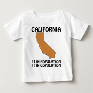 Camiseta Para Bebê Califórnia - #1 em População, #1 em Cópula