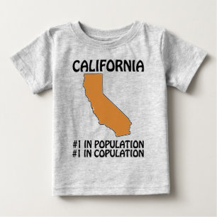 Camiseta Para Bebê Califórnia - #1 em População, #1 em Cópula