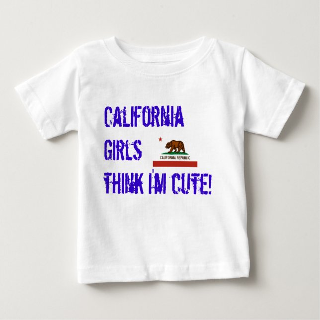 Camiseta Para Bebê califórnia-bandeira, California Girls acham que eu (Frente)