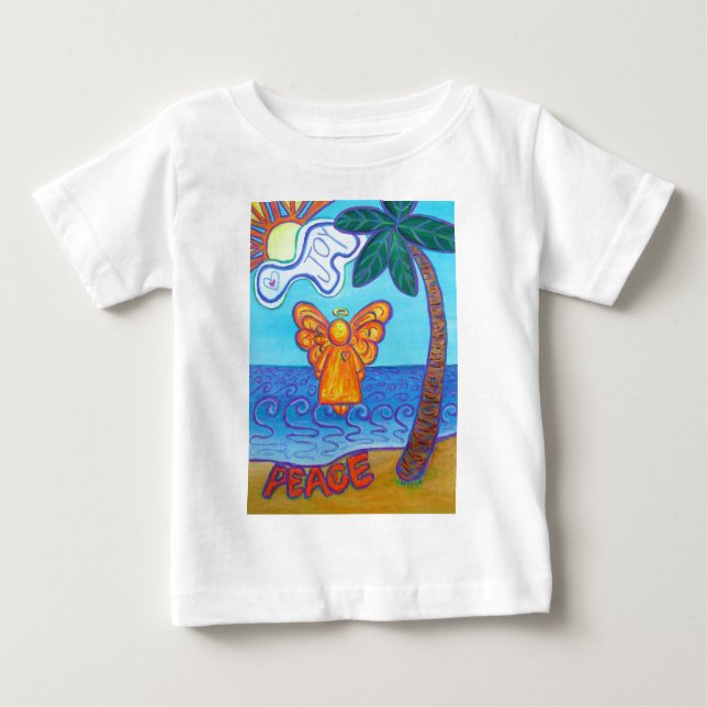 Camiseta Para Bebê California Beach Angel (Frente)