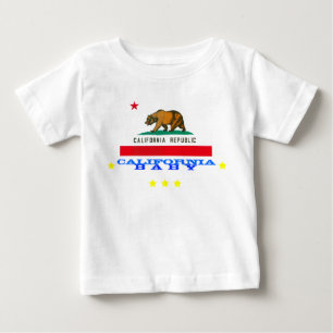Camiseta Para Bebê califórnia bebê + bandeira