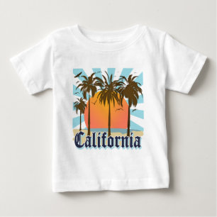 Camiseta Para Bebê Califórnia encalha o por do sol