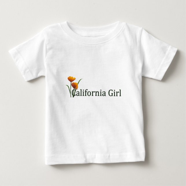 Camiseta Para Bebê California Girl Poppies 2 Criança LS T-shirt (Frente)