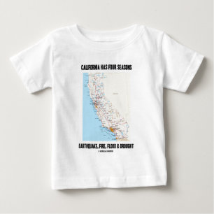 Camiseta Para Bebê Califórnia tem a inundação do fogo do terremoto