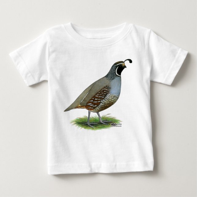 Camiseta Para Bebê California Valley Quail (Frente)
