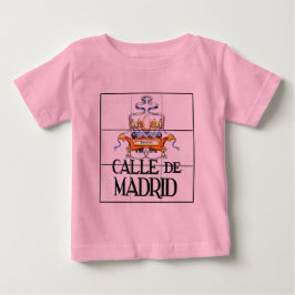 Camiseta Para Bebê Calle de Madrid, Sinal de Rua Madrid