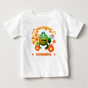Camiseta Para Bebê Camaleão Engraçado Bom Dia Sol Retro Arte