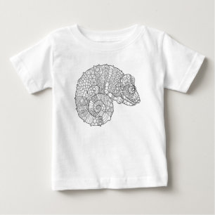 Camiseta Para Bebê Camaleão Zendoodle