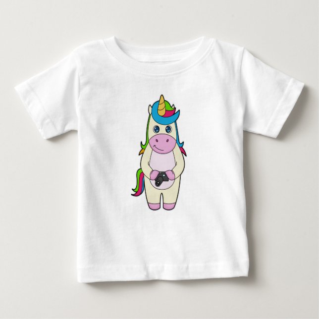 Camiseta Para Bebê Câmara Unicorn (Frente)